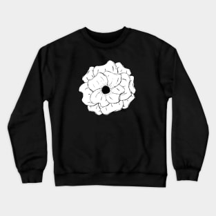 White Poppy or Anemone Hand Drawn Crewneck Sweatshirt